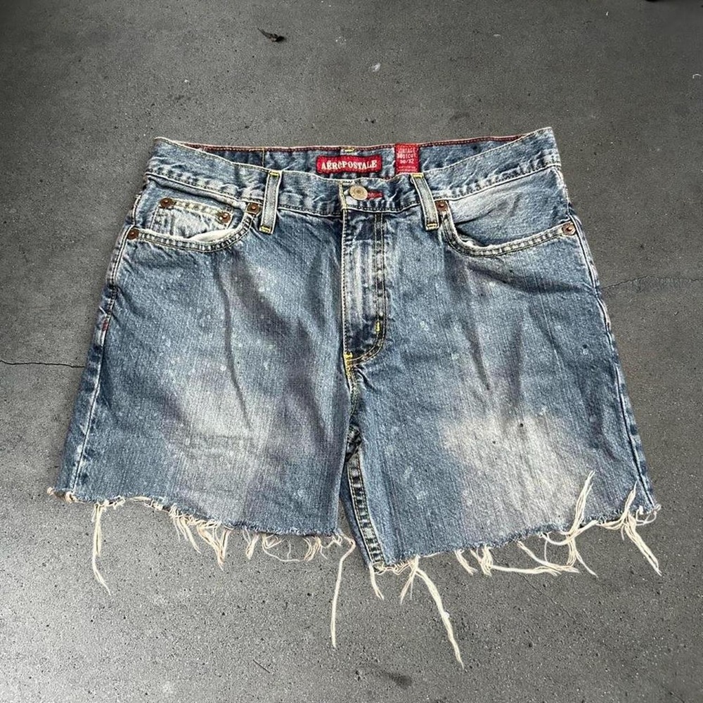 Y2K women's Aeropostale blue cut off denim jean shorts Size 30